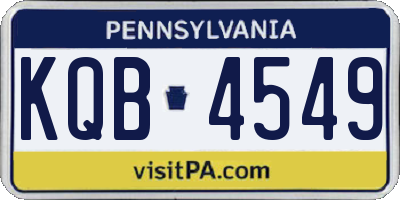 PA license plate KQB4549