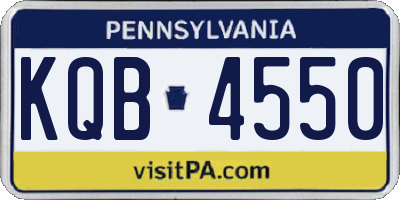 PA license plate KQB4550