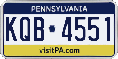 PA license plate KQB4551