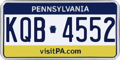PA license plate KQB4552