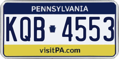 PA license plate KQB4553