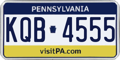 PA license plate KQB4555