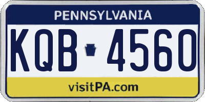 PA license plate KQB4560