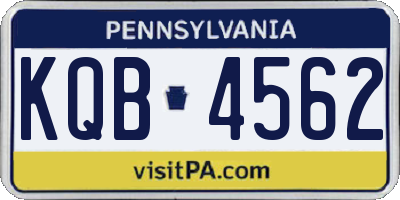 PA license plate KQB4562