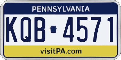 PA license plate KQB4571