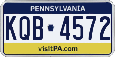PA license plate KQB4572