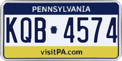 PA license plate KQB4574