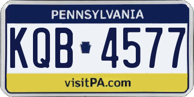 PA license plate KQB4577