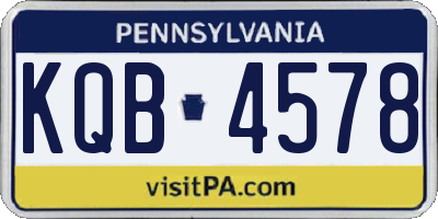 PA license plate KQB4578