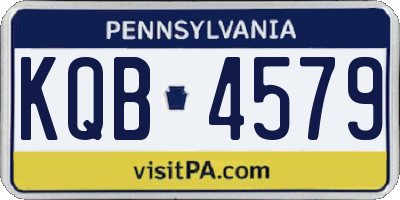 PA license plate KQB4579