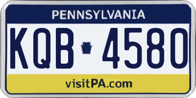 PA license plate KQB4580