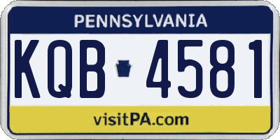PA license plate KQB4581