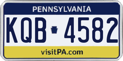 PA license plate KQB4582