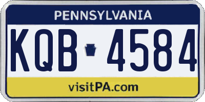 PA license plate KQB4584