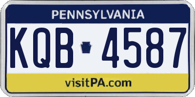 PA license plate KQB4587