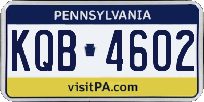 PA license plate KQB4602