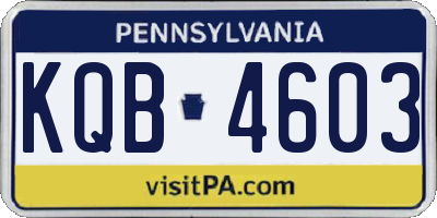 PA license plate KQB4603