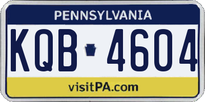 PA license plate KQB4604