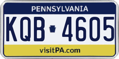 PA license plate KQB4605
