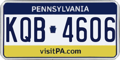 PA license plate KQB4606