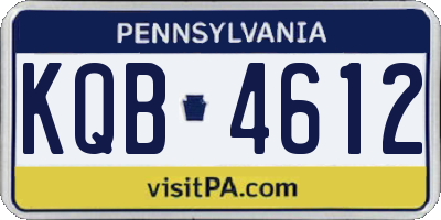 PA license plate KQB4612