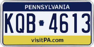 PA license plate KQB4613
