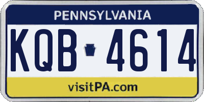 PA license plate KQB4614