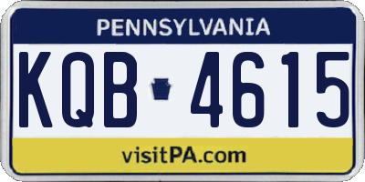 PA license plate KQB4615