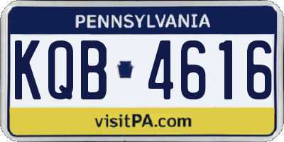 PA license plate KQB4616