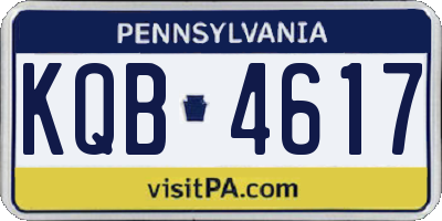 PA license plate KQB4617