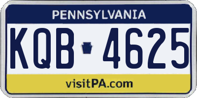 PA license plate KQB4625