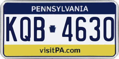 PA license plate KQB4630