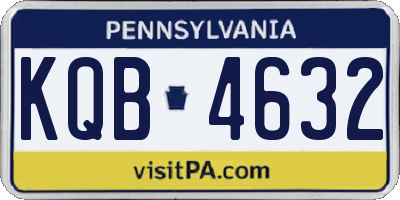 PA license plate KQB4632