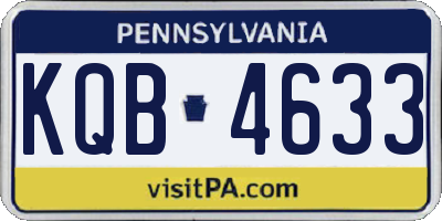 PA license plate KQB4633