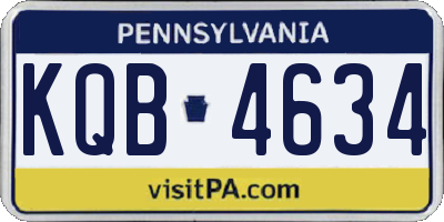PA license plate KQB4634