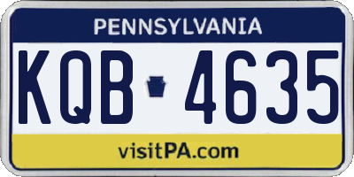 PA license plate KQB4635