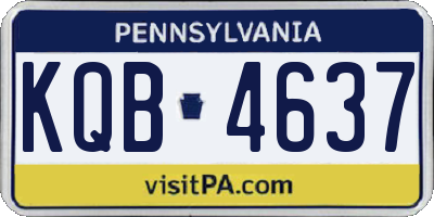 PA license plate KQB4637