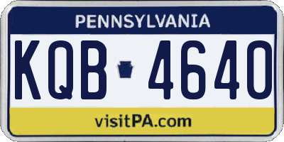 PA license plate KQB4640