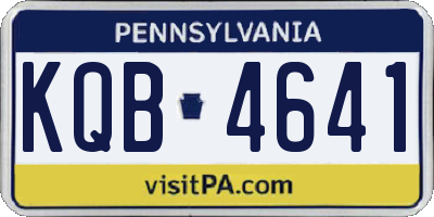 PA license plate KQB4641