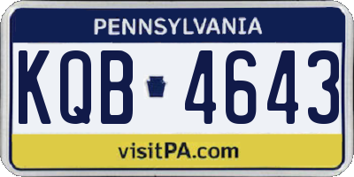 PA license plate KQB4643