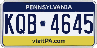 PA license plate KQB4645