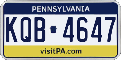 PA license plate KQB4647