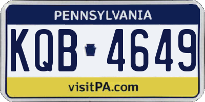 PA license plate KQB4649