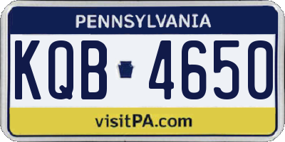 PA license plate KQB4650