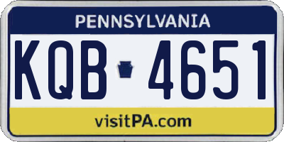 PA license plate KQB4651