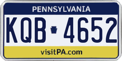 PA license plate KQB4652