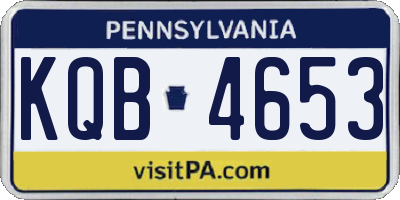 PA license plate KQB4653