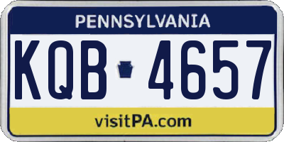 PA license plate KQB4657