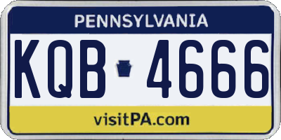 PA license plate KQB4666