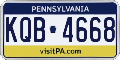 PA license plate KQB4668